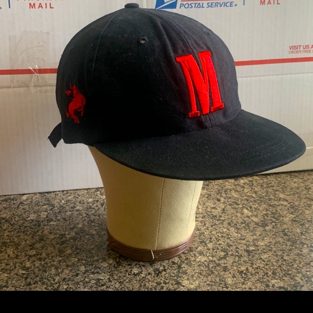 Vintage Black With Red M for Marlboro Adjustable Hat